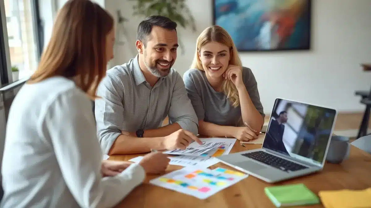 Marketeer werkt met AI-tools op laptop voor marketingstrategie