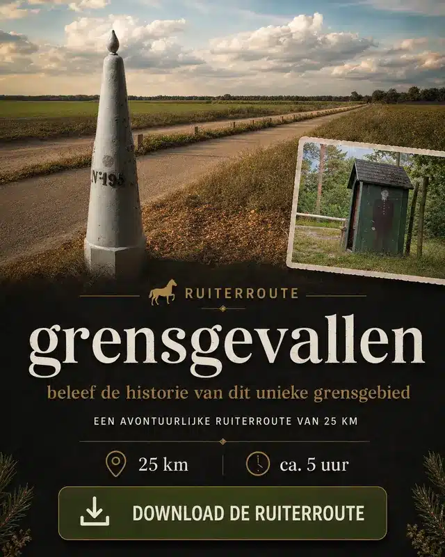 Advertentie voor de ruiterroute Grensgevallen van 25 kilometer
