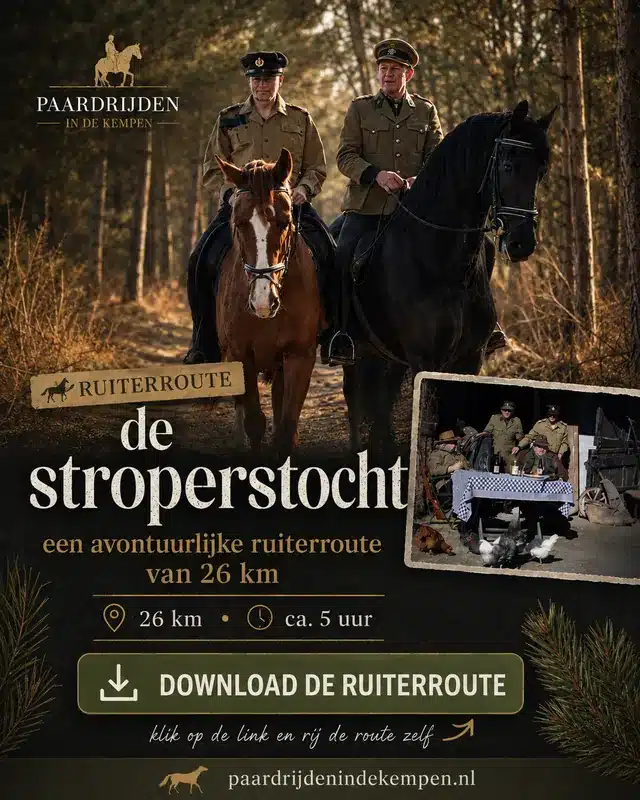 Advertentie voor de ruiterroute De Stroperstocht van 26 kilometer