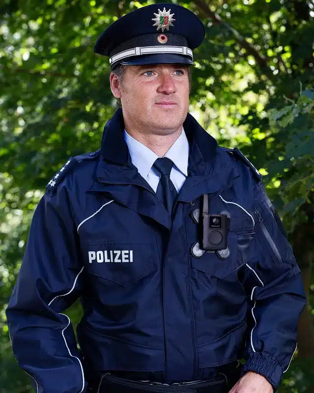 Duitse politieagent met een ZEPCAM bodycam